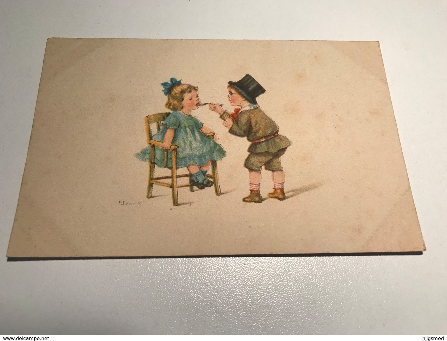 Elly Frank Signed Graphic Art Young Girl In Blue Boy Hat Doctor And Patient WSSB 9118 Post Card Postkarte POSTCARD - Frank, Elly
