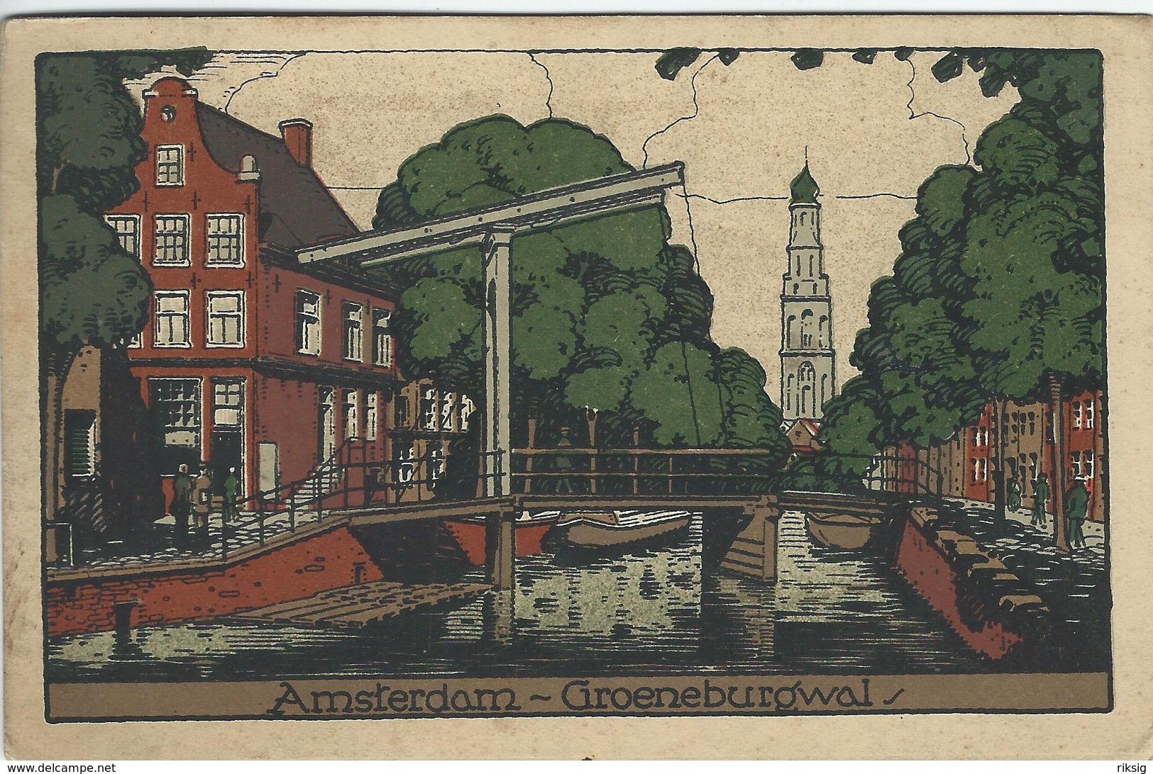 Amterdam - Groeneburgwal.  Sent To Denmark.  S-4365 - Amsterdam