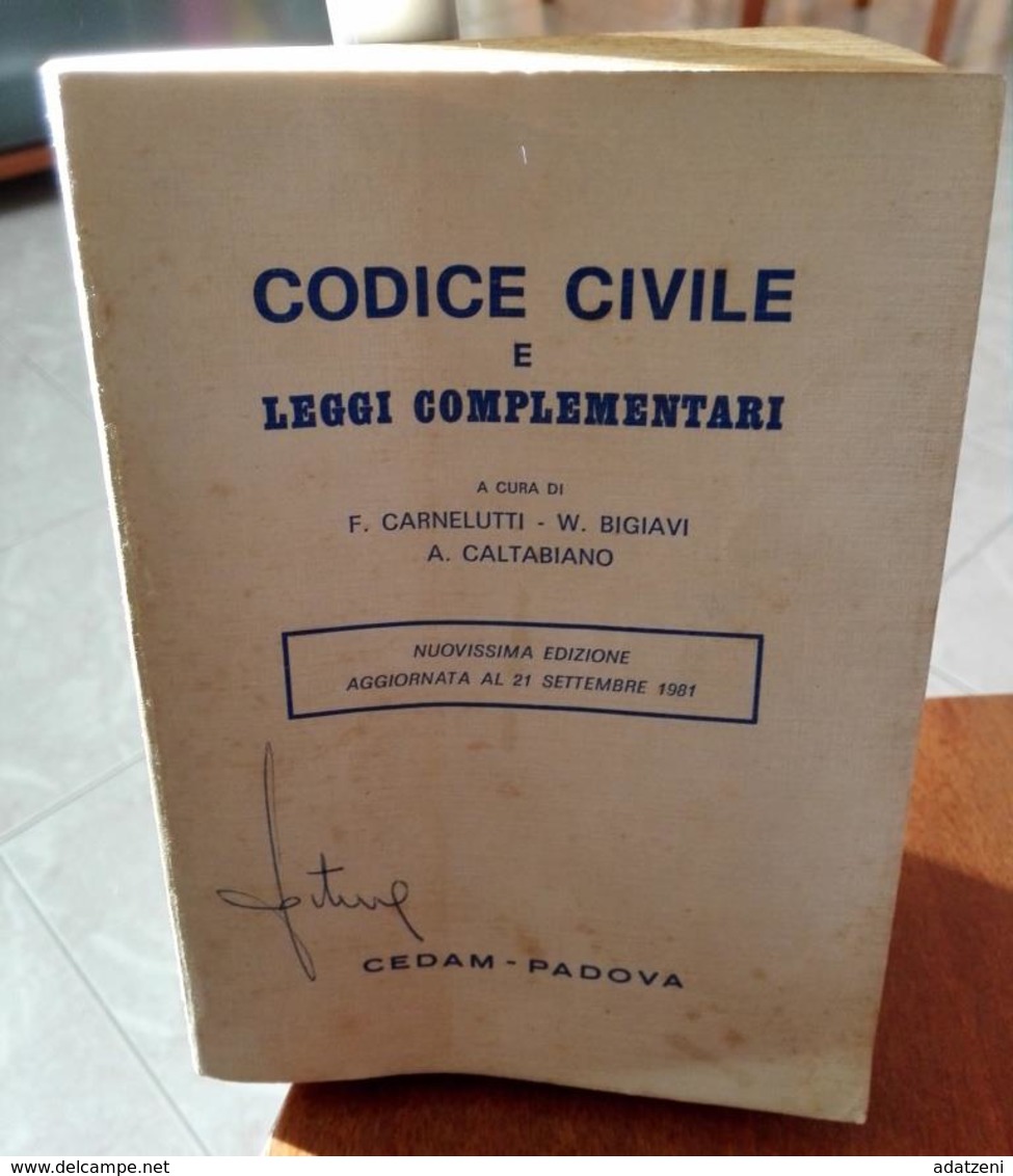 CODICE CIVILE E LEGGI COMPLEMENTARI F. CARNELUTTI W. BIGIAVI A. CALTABIANO EDIZIONI CEDAM STAMPA 1981 DIMENSIONI CM 17X1 - Droit Et économie