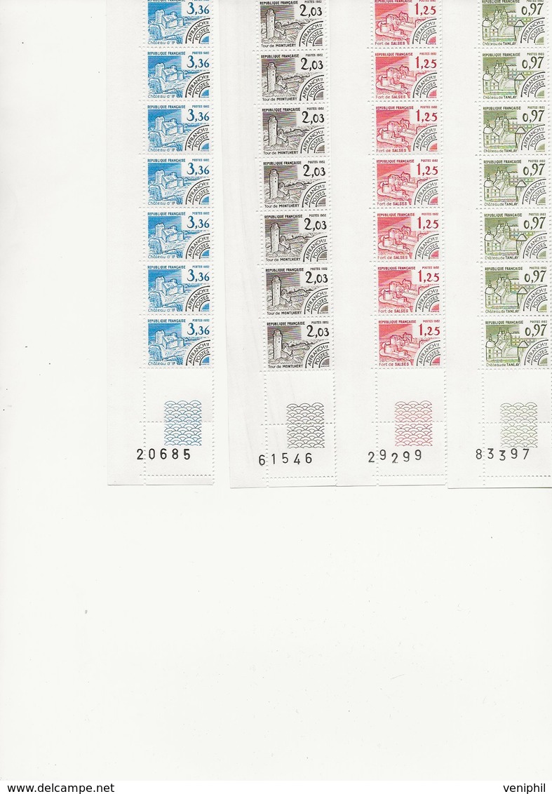 TIMBRE PREOBLITERE SERIE N° 174 A 177 -NEUF BANDE 7 EXEMPLAIRES - XX ANNEE 1982 - COTE : 24,50 € - 1964-1988