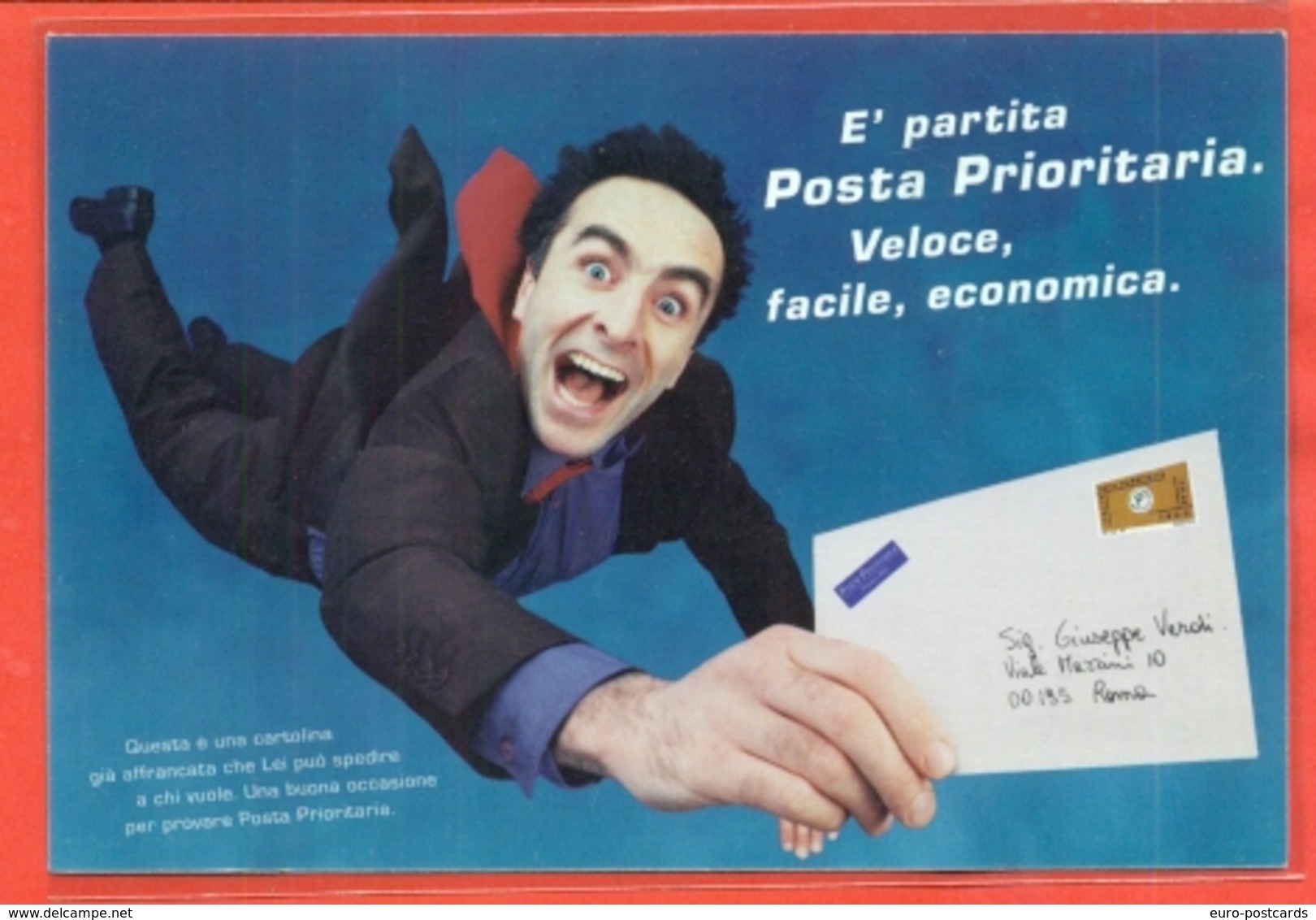 CROCE ROSSA-INTERI POSTALI I-CARTOLINA POSTALE PRIORITARIA-SOPRASTAMPA PRIVATA -MARCOFILIA - Interi Postali