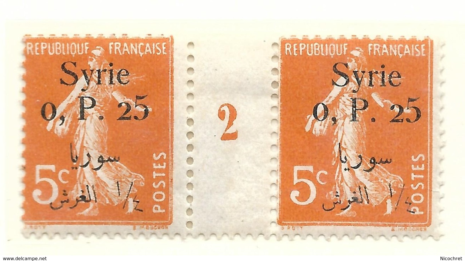 Millésime Semeuse Syrie Yvert 127 Maury 132 - Unused Stamps