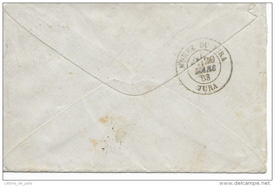 Env  Corps D 'occup Tunisie  Cad  SOUSSE 2eme Div  15 Mars 1883 Pour Le Jura  TTB - Army Postmarks (before 1900)