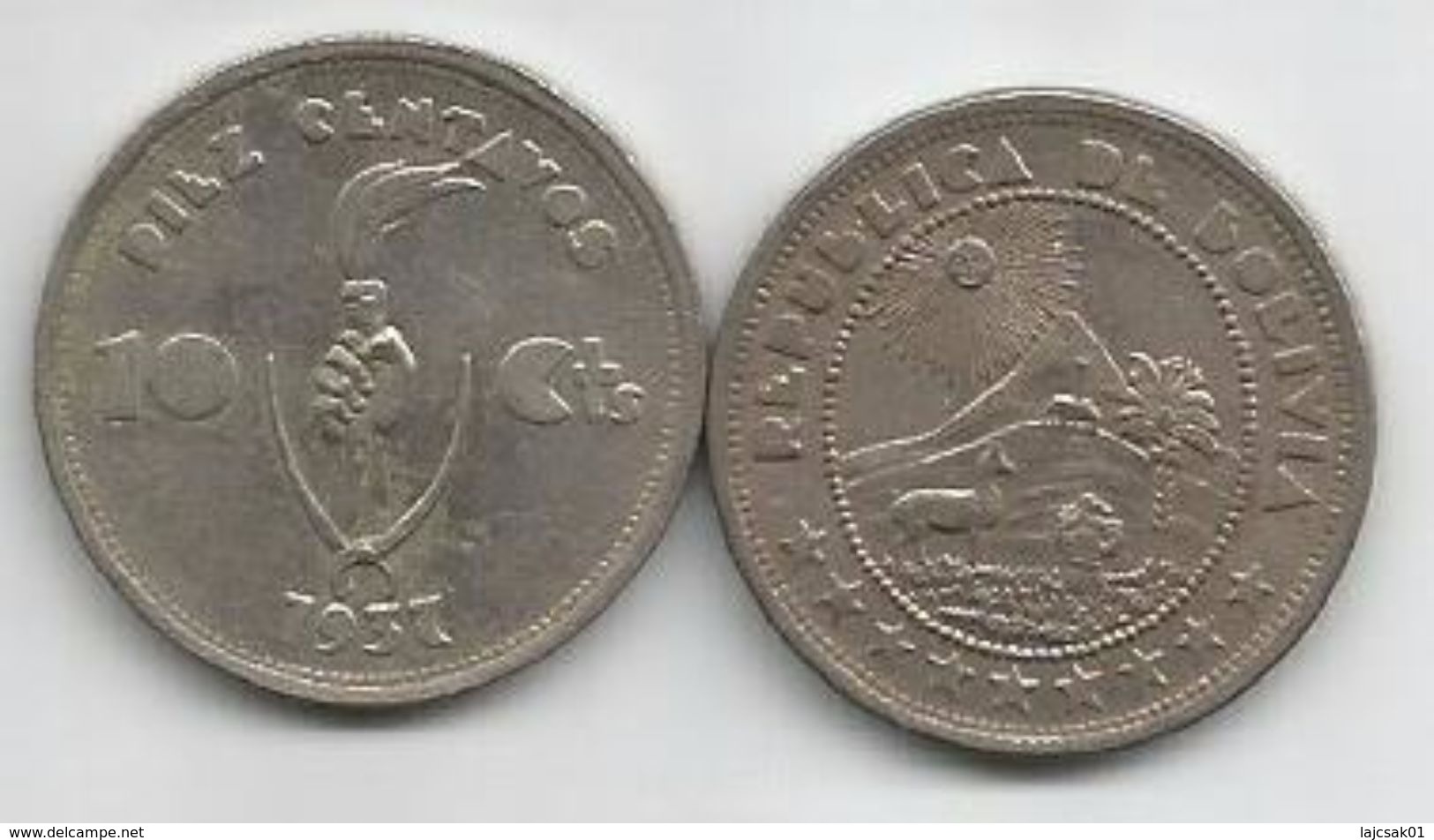 Bolivia 10 Centavos 1937. KM#180 - Bolivie