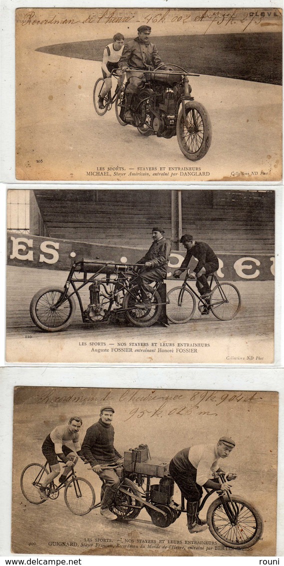 LES SPORTS- STAYERS ET LEURS ENTRAINEURS (lot De 4 Cpa) - Cyclisme