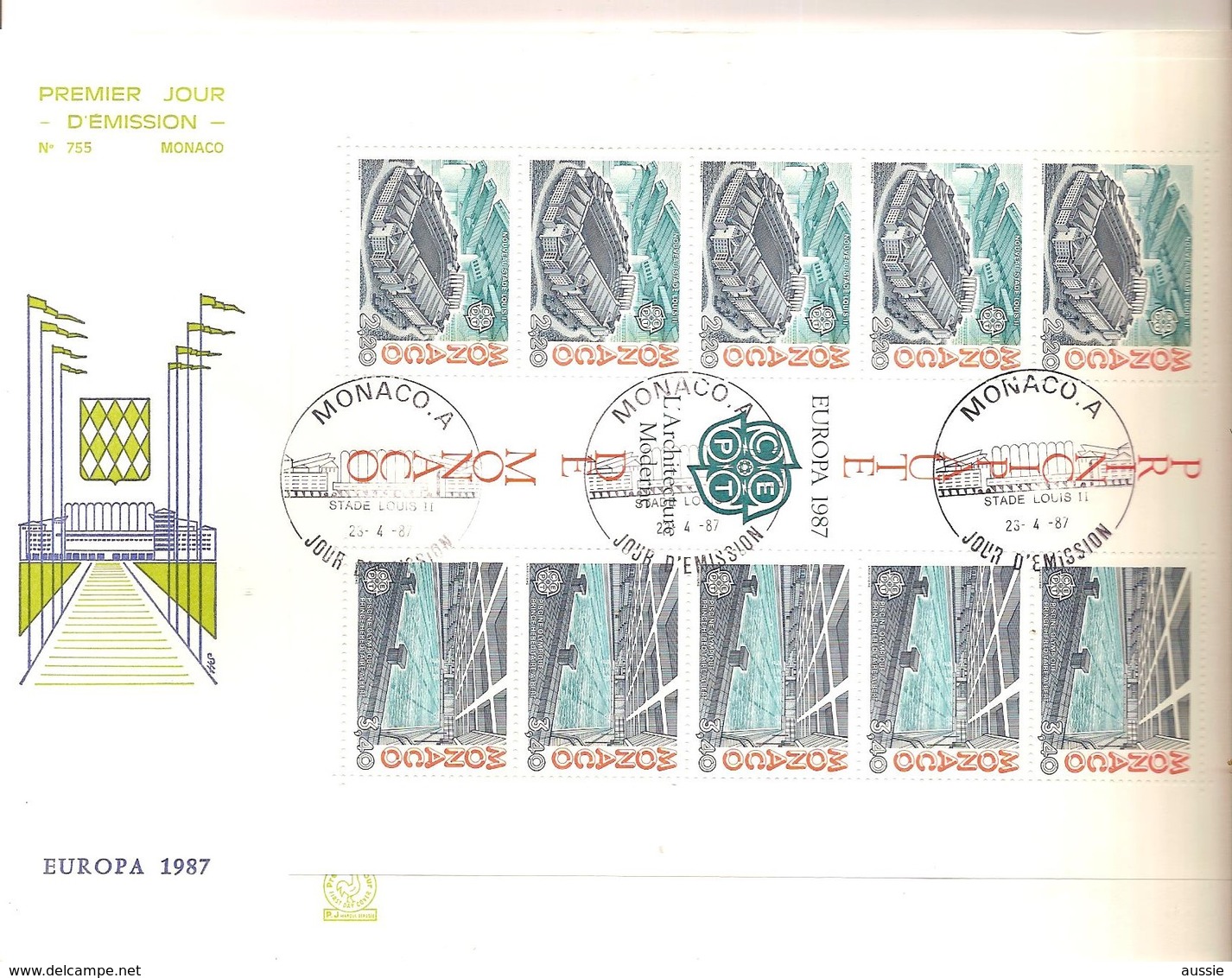 Cept 1987 Monaco Yvertnr Bloc 37 (°) FDC Oblitéré Used Cote 17,00 Euro - 1987