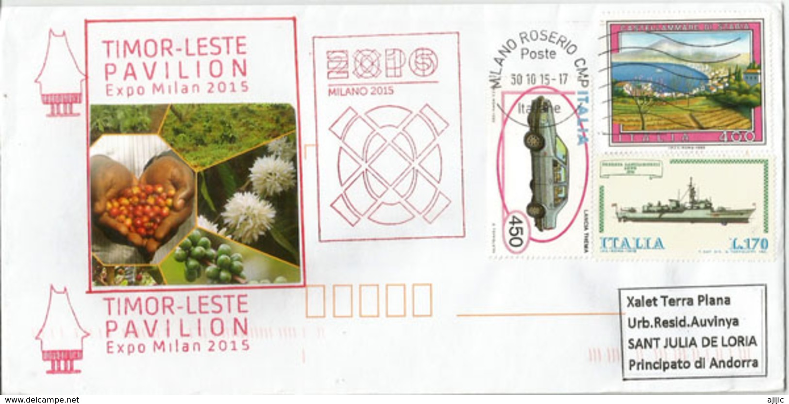 TIMOR-LESTE. UNIVERSAL EXPO MILANO 2015.,letter From Timor Pavilion (Coffee Cluster), With Official EXPO Stamp ,SCARCE. - Oost-Timor