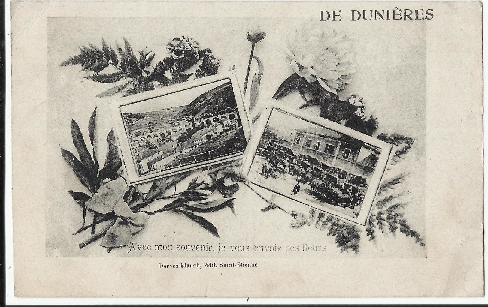 43. DE DUNIERES - Avec Mon Souvenir, Je Vous Envoie Ces Fleurs 1919 - Andere & Zonder Classificatie