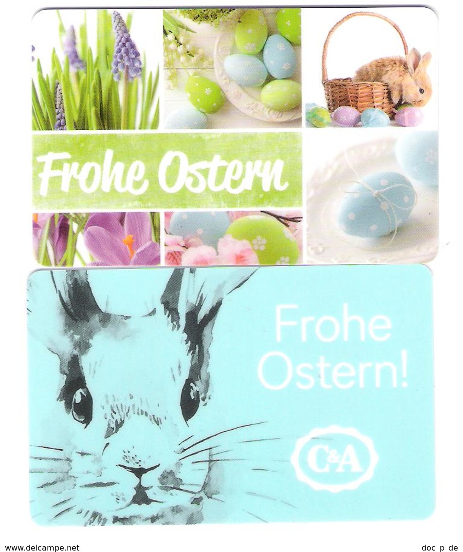 Germany - 2 Cards - Ostern - Easter - C&A - Galeria - Rabbit - Hase - Animal - Carte Cadeau - Carta Regalo - Gift Card - Gift Cards