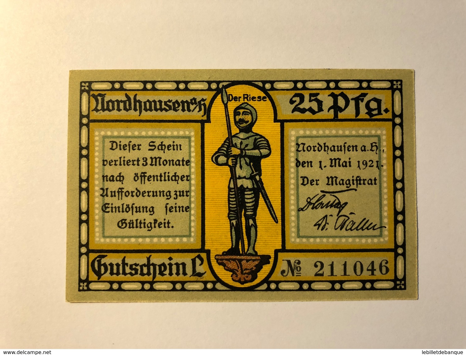 Allemagne Notgeld Nordhausen 25 Pfennig - Collections