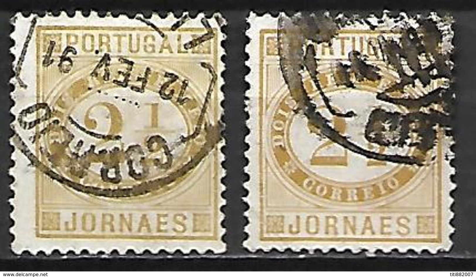 PORTUGAL    -    1876.    Y&T N° 50 Oblitérés.  Nuances - Autres & Non Classés