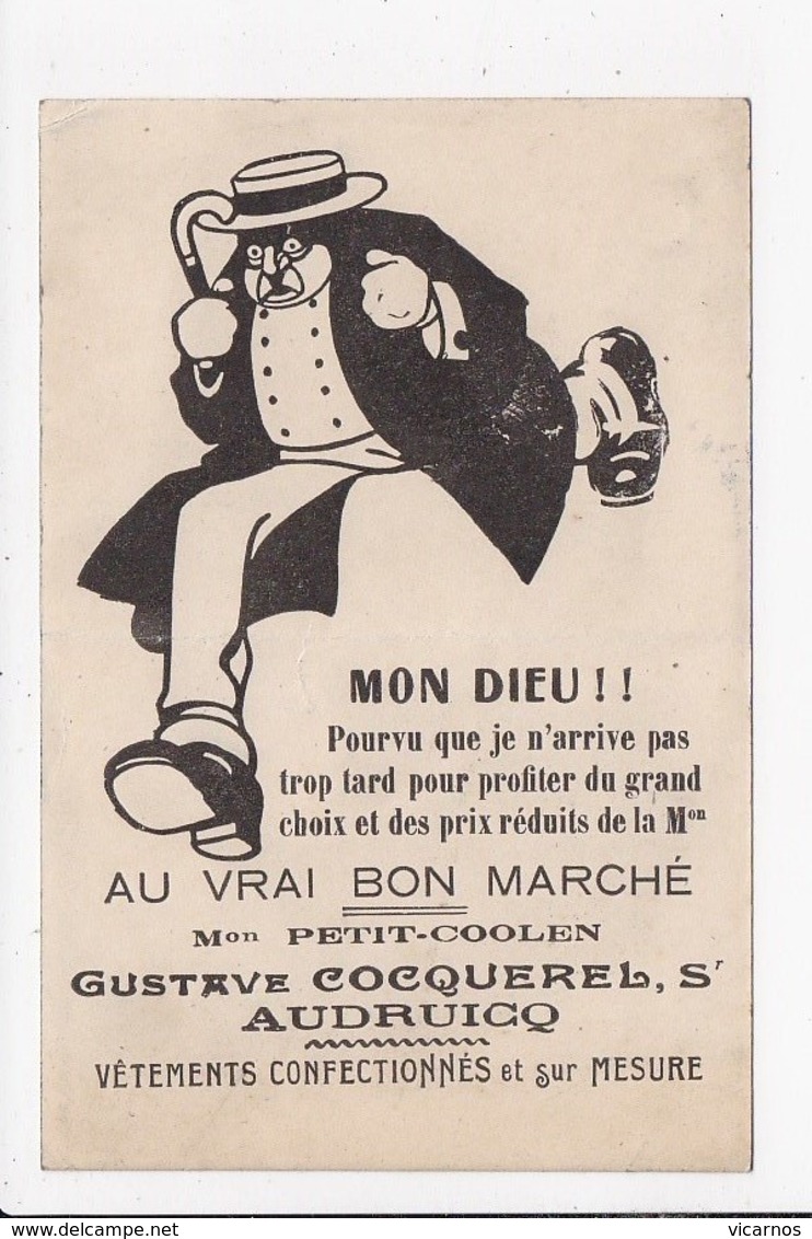 CPA PUBLICITE "Au Vrai Bon Marché" Gustave Cocquerel     Audruicq - Werbepostkarten