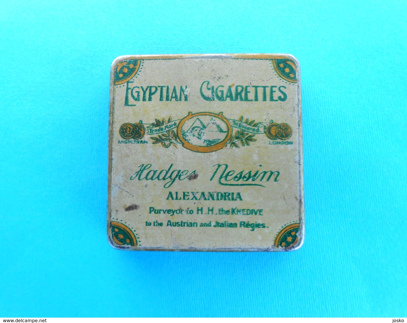 EGYPT CIGARETTES - NADA - Hadges Nessim Alexandria - Beautifull Antique Tin Box * Purveyor To H.H. The Khedive ... RRRR - Empty Tobacco Boxes