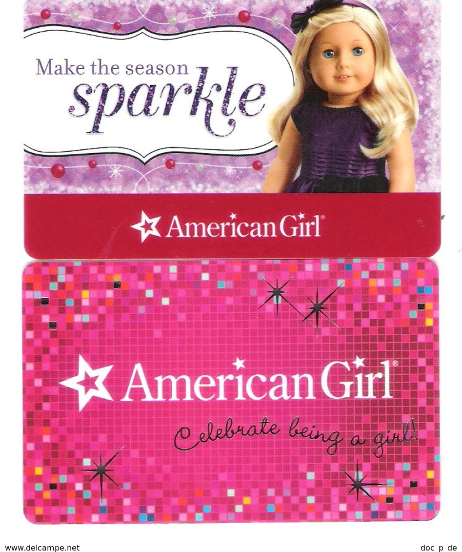 USA - 2 Cards - American Girl - AmwericanGirl - Doll - Puppe - Carte Cadeau - Carta Regalo - Gift Card - Gift Cards