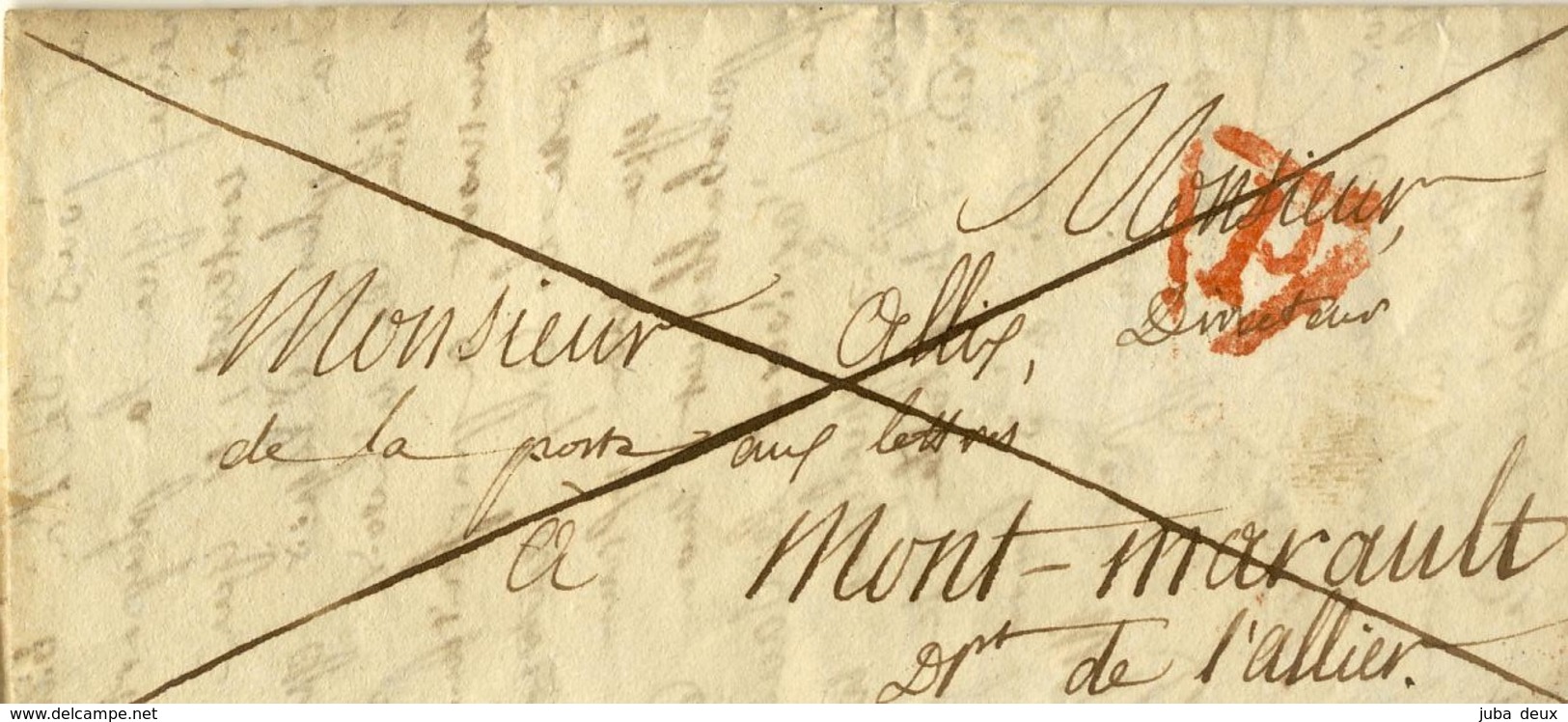 3 Lettres De Paris De 1826 Au " Directeur De La Poste Aux Lettres De Montmarault " , Allier .  ENSEMBLE RARE . - 1801-1848: Précurseurs XIX