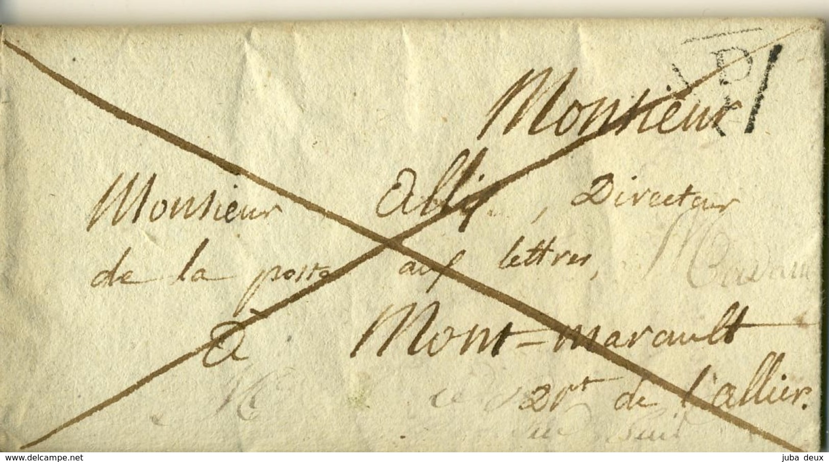 3 Lettres De Paris De 1826 Au " Directeur De La Poste Aux Lettres De Montmarault " , Allier .  ENSEMBLE RARE . - 1801-1848: Précurseurs XIX