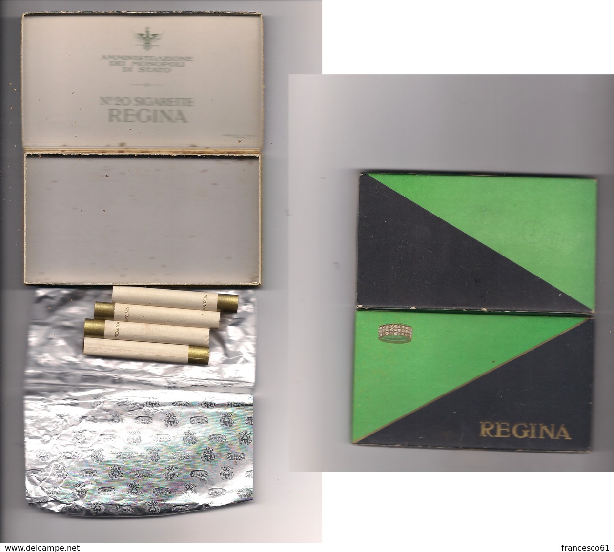 2470) REGINA Scatola Epoca Con 4 Sigarette Monopoli Stato - Porta Sigarette (vuoti)