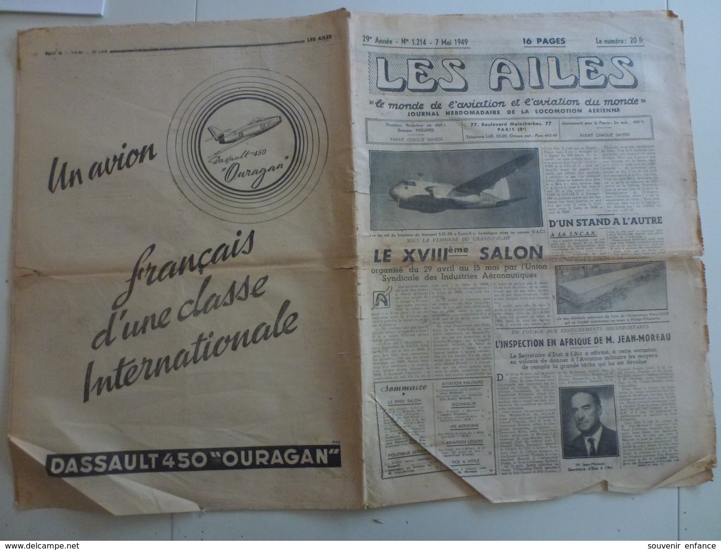 Les Ailes 7 Mai 1949  18 èm Salon Avion Hurel Dubois Breguet - 1900 - 1949