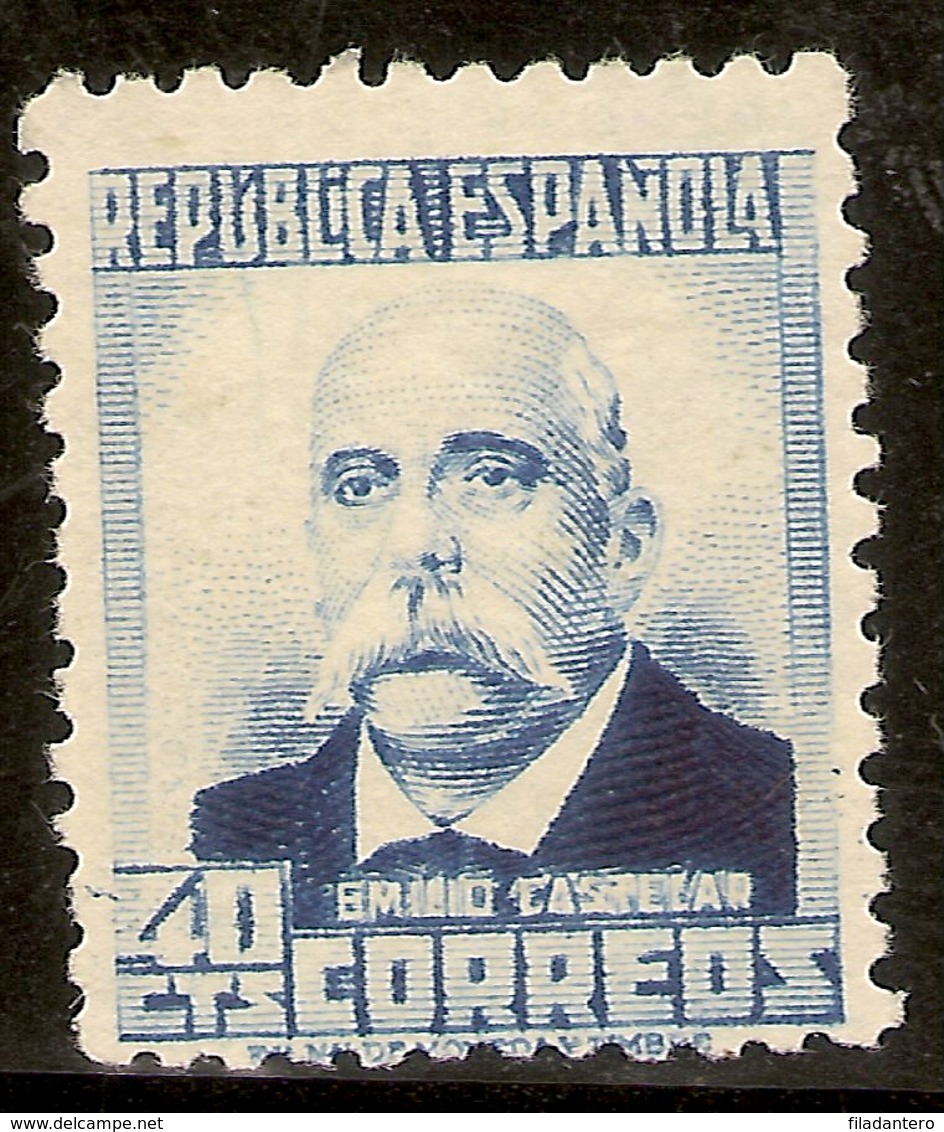 ESPAÑA Edifil 660* Mh  40 Céntimos Azul  Personajes   1931/32   NL1046 - Neufs