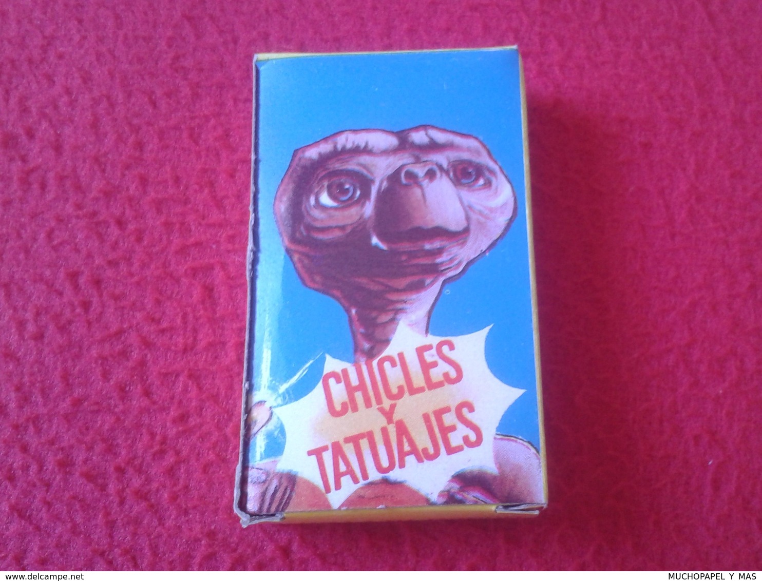 CAJA SORPRESA CHICLES Y TATUAJES DE E.T. PELÍCULA FILM CINE CON CHICLE Y CALCOMANÍA ANTIGUA CAJITA. EXTRATERRESTRE VER F - Otros & Sin Clasificación