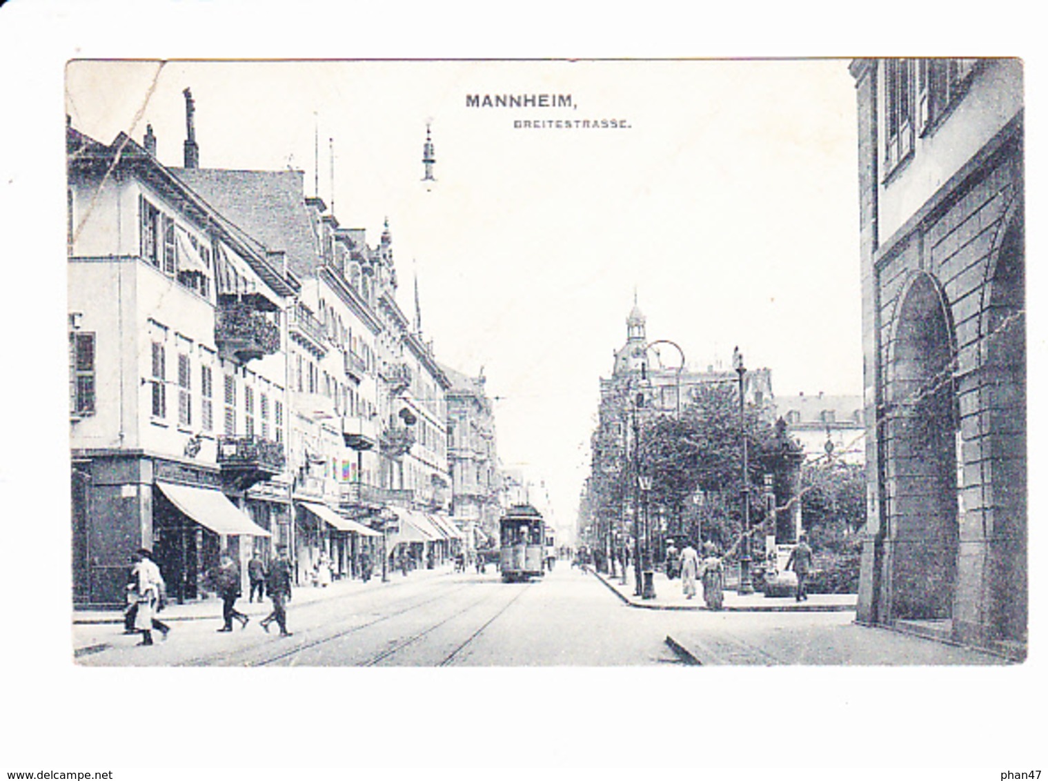 MANNHEIM (Allemagne), Tramway, Avenue, Magasins, Ed. Gerhard Thien 1908 - Mannheim