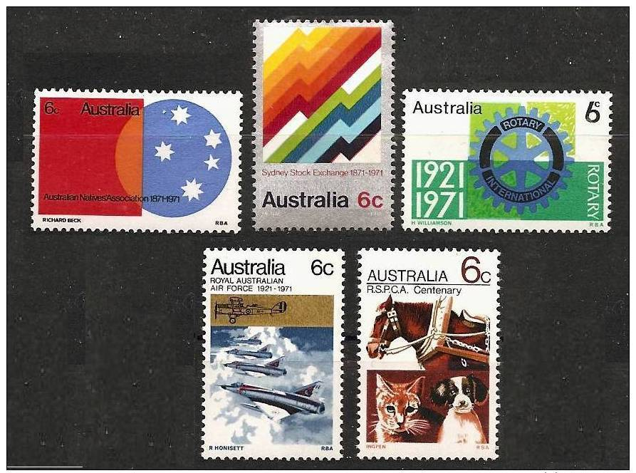 AUSTRALIA 1971 - Various Stamps Year 1971 5v - ** MNH Cv ±€1,10 K111b - Ungebraucht