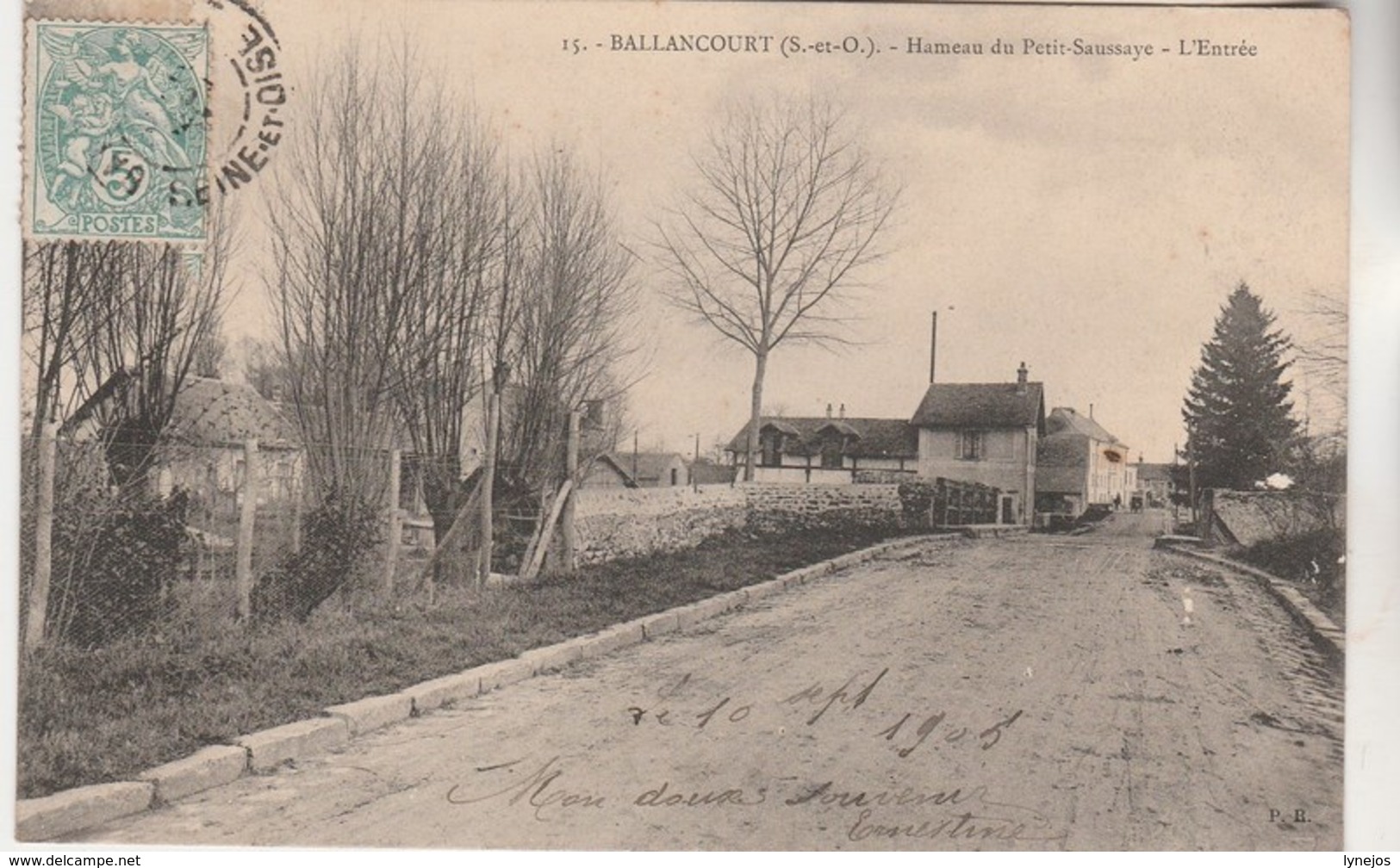 Cpa 91 Ballancourt Hameau Du Petit-Saussaye L'Entrée - Ballancourt Sur Essonne