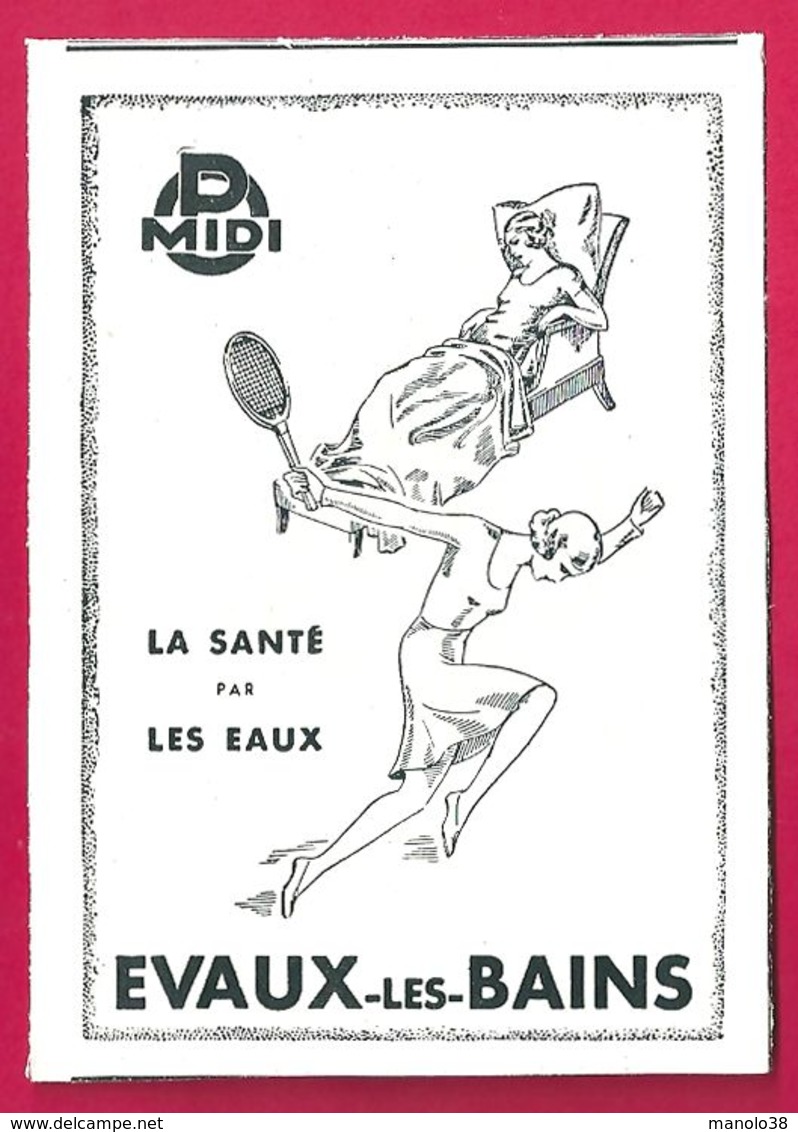 Evaux Les Bains. Creuse (23). La Santé Par Les Eaux. 1930 - Publicités