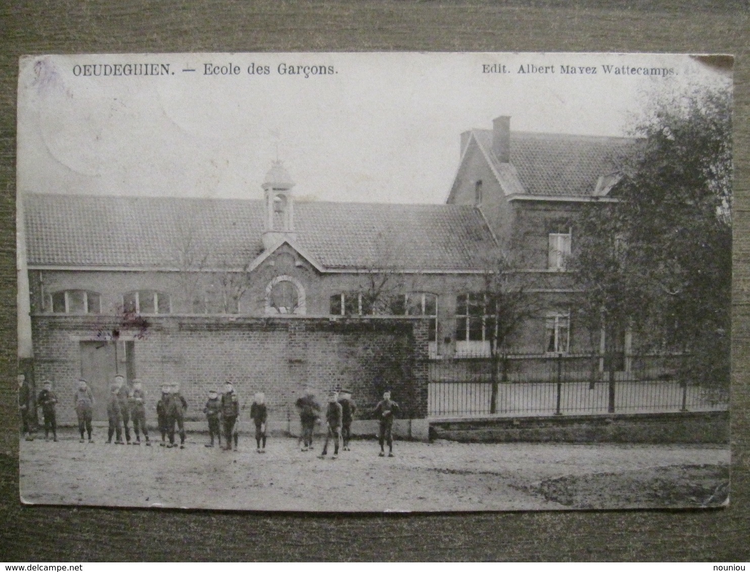 Cpa Oeudeghien (Frasnes-lez-Anvaing) - Ecole Des Garçons - Edit. Albert Mayez Wattecamps - Cachet Fortune étoile - Frasnes-lez-Anvaing