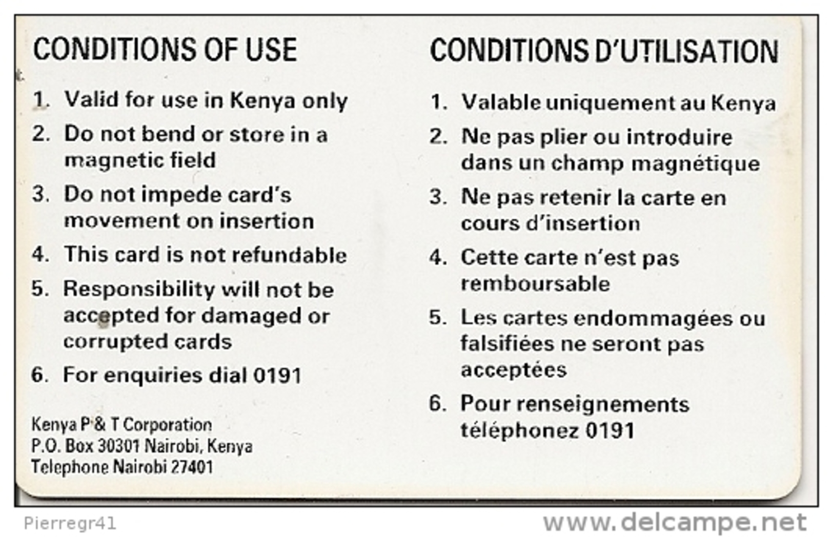 CARTE-MAGNETIQUE-KENYA-200--TBE - Autres - Afrique