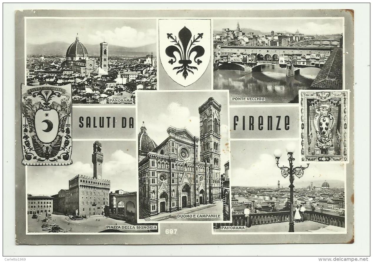 SALUTI DA FIRENZE - VEDUTE VIAGGIATA FG - Firenze