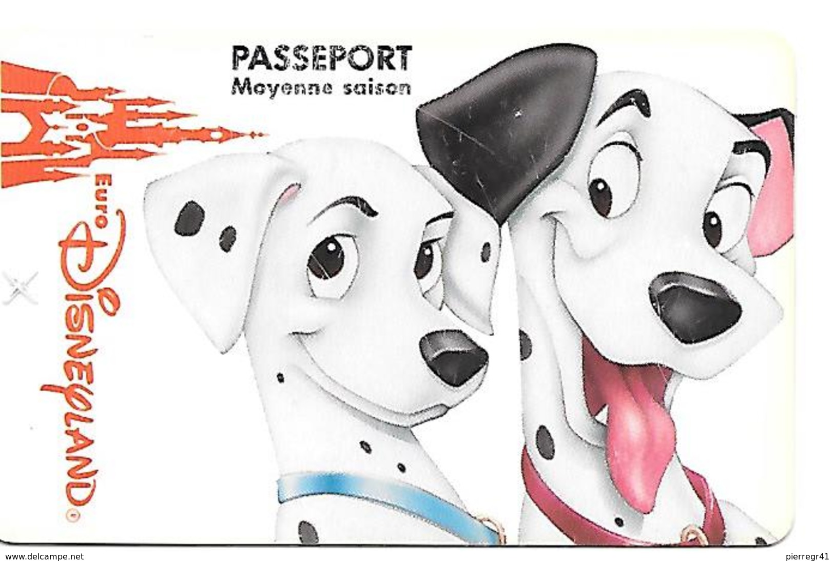 PASS-EURODISNEYLAND-1994-101 DALMATIENS-PARENTS-V° VGE SE  00074-V° RENAULT VALIDE 1 JOUR- TB E-Tres RARE - Disney-Pässe