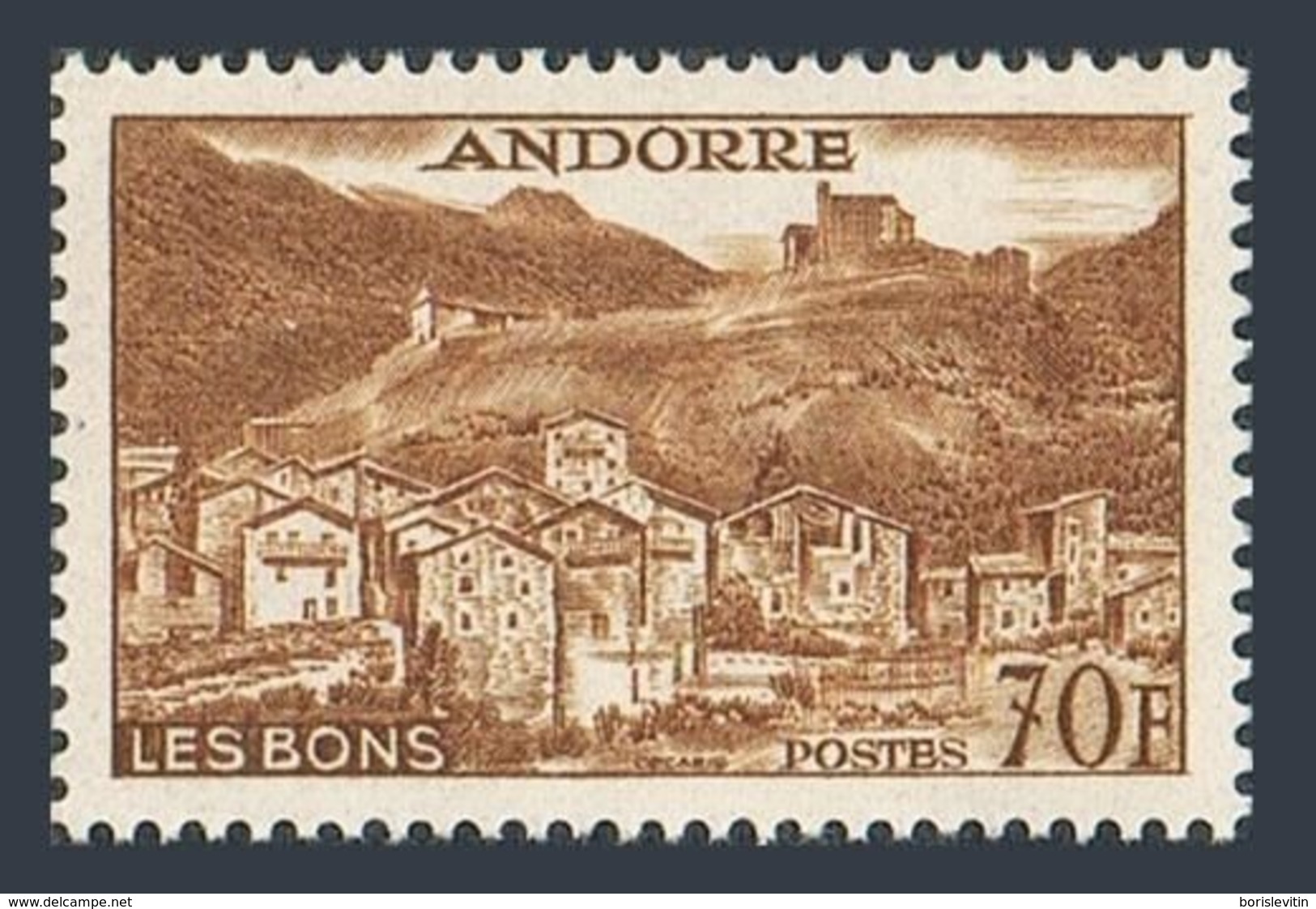 Andorra Fr 141,lightly Hinged.Michel 163. 1957.Village Of Les Bons. - Unused Stamps