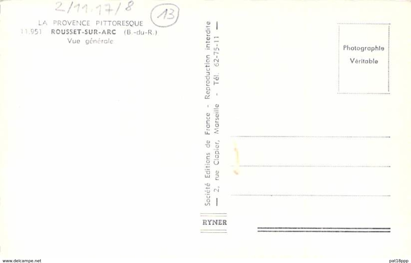 13 - ROUSSET SUR ARC : Vue Générale - CPSM Dentelée Noir Blanc Format CPA - Savoie - Rousset