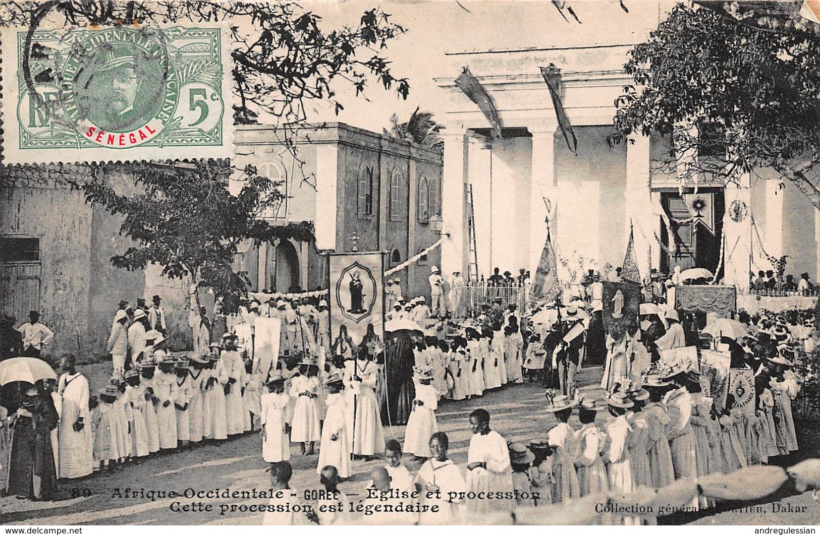 CPA Afrique Occidentale - SENEGAL - GOREE - Eglise Et Procession - Sénégal