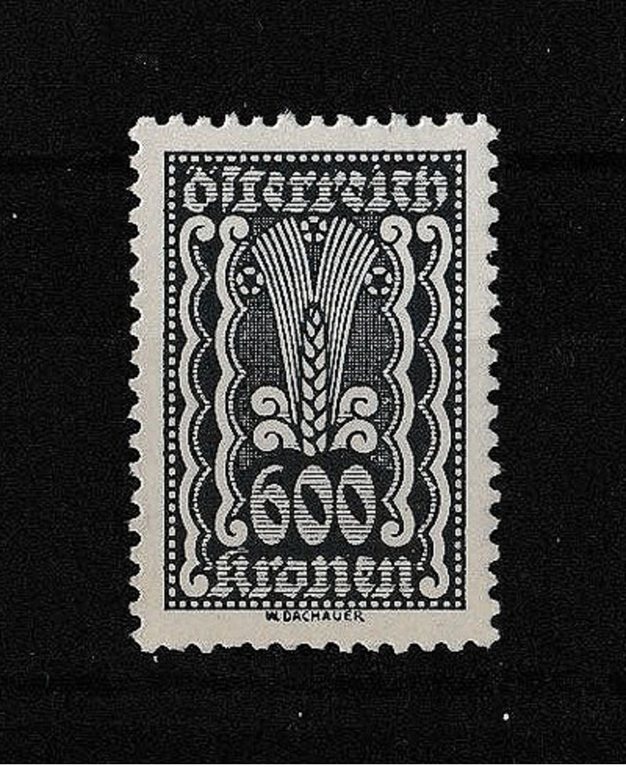 Austria, 1922.09.-- Mi:388 Definitive, 600 Krone,  Ear Of Corn - Unused Stamps