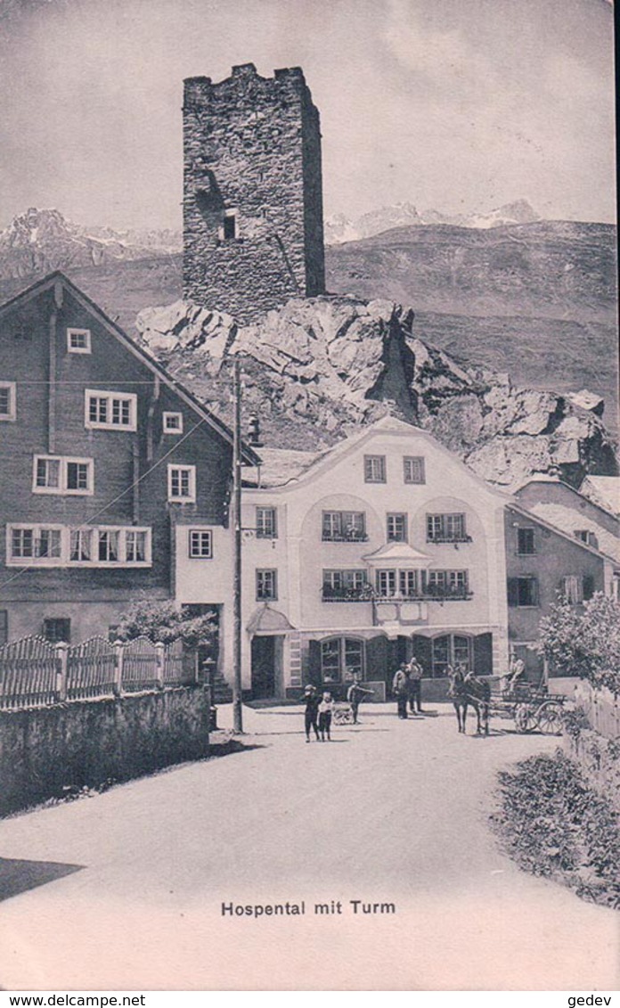 Hospental Mit Turm UR, Attelage (5.10.1916) - Hospental