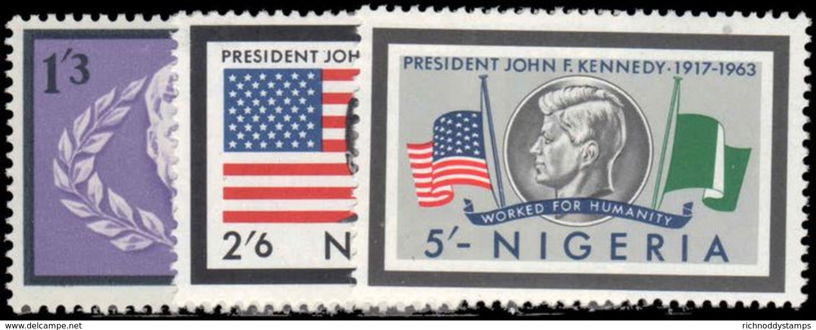 Nigeria 1964 President Kennedy Memorial Issue Unmounted Mint. - Nigeria (1961-...)