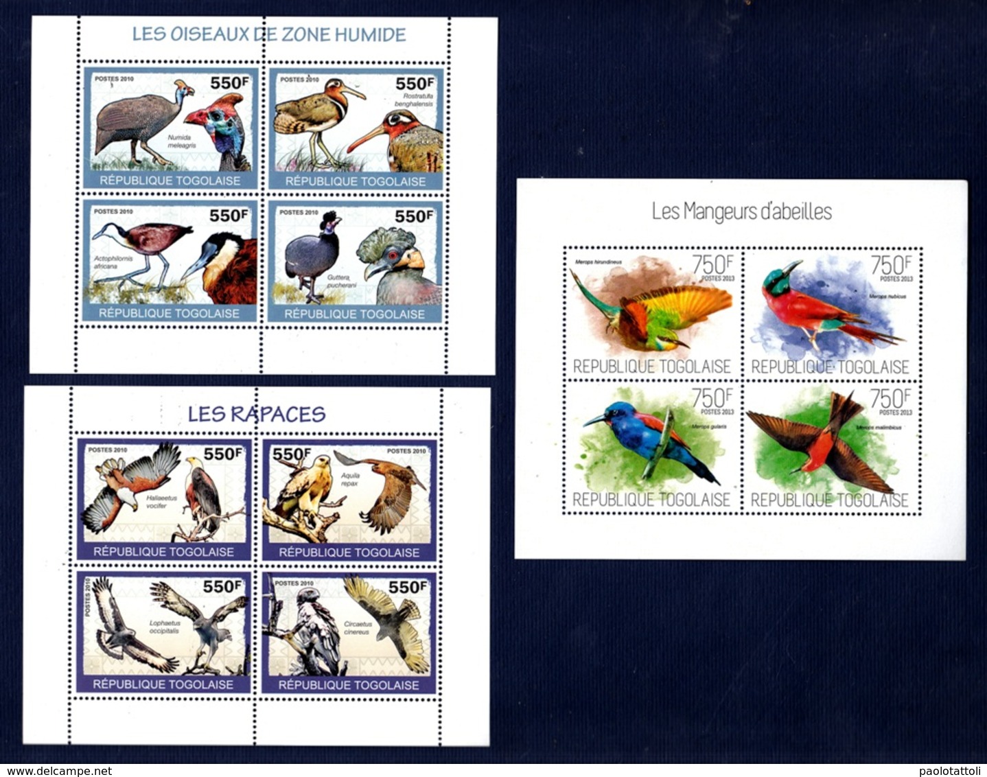 Togo,Birds-Uccelli. Two Blocks 2010 & One 2013. Stamps MintNH. - Perroquets & Tropicaux