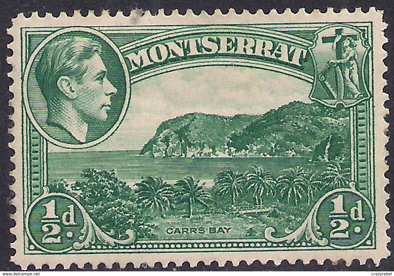 Montserrat 1938 KGVI 1/2d Carr's Bay SG 101a MM ( G1100 ) - Montserrat