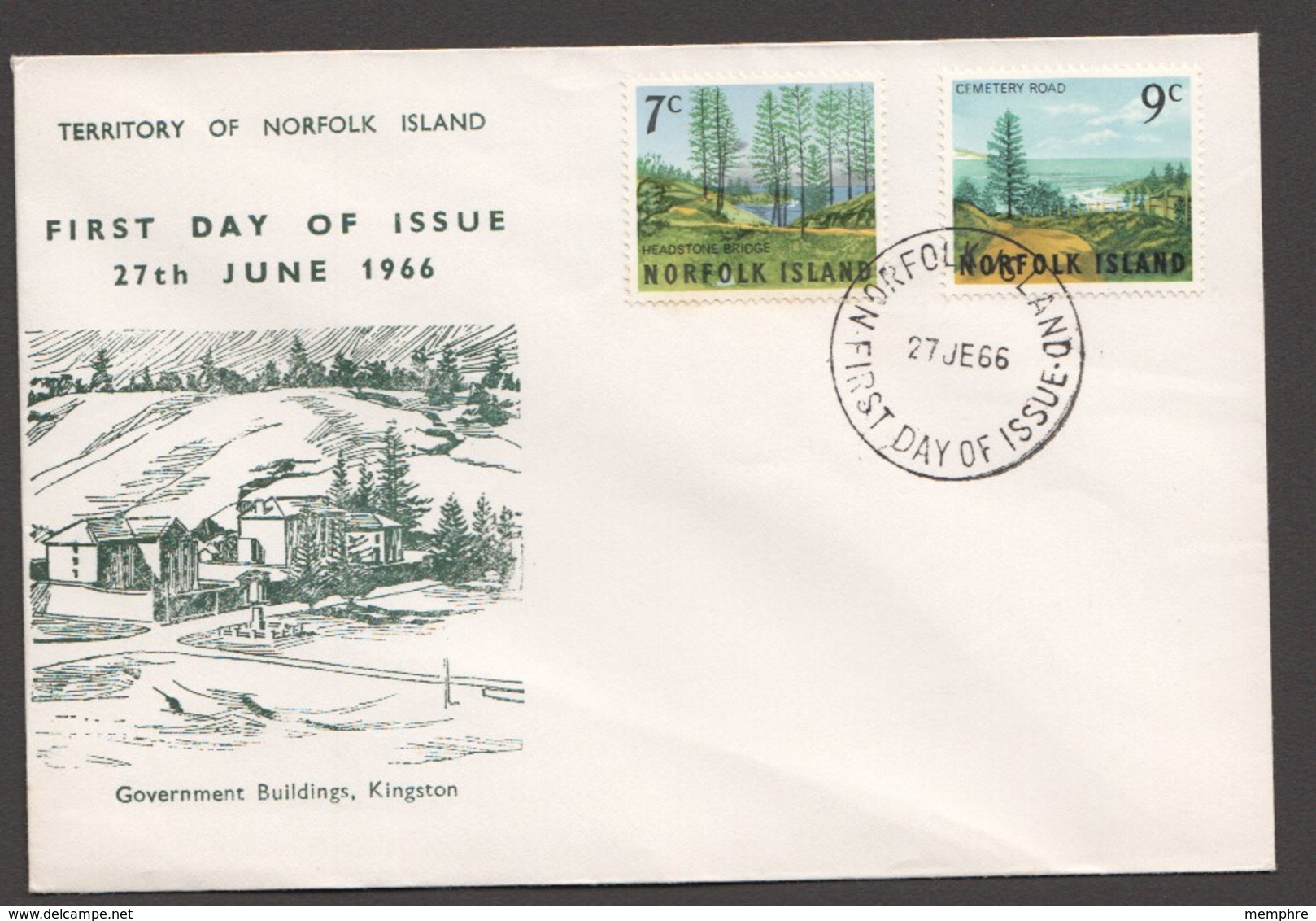 1966  Landscapes  Complete SEt On Unaddressed FDC - Norfolk Island