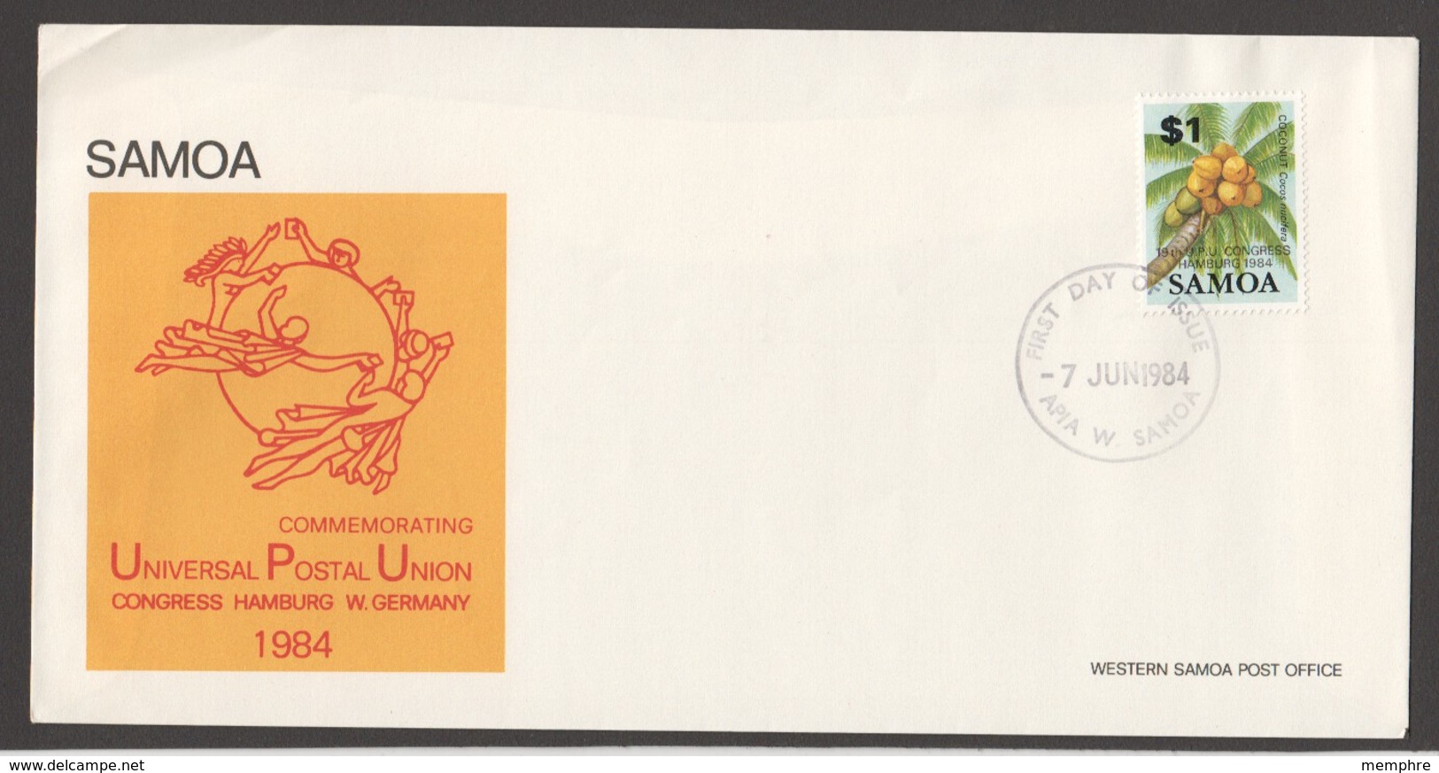 1984 UPU Congress - Hamburg  Unaddressed FDC - Samoa