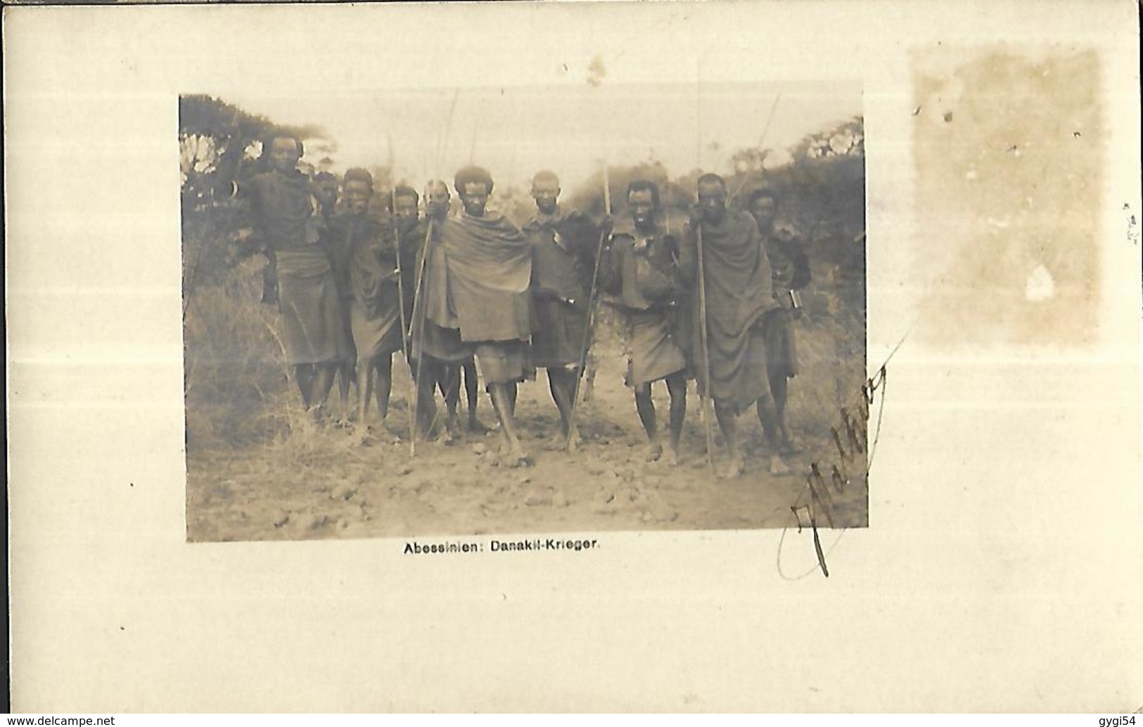 ABYSSINIE    GUERRIERS DANAKIL  ABESSINIEN DANAKIL KRIEGER  Carte Photo - Ethiopie