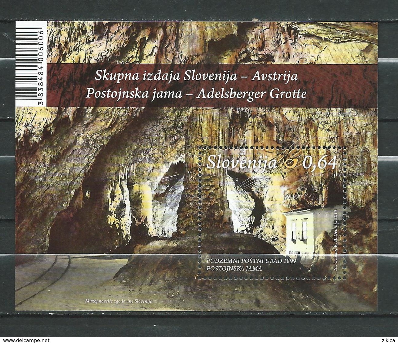 SLOVENIA 2013 Postojna Cave - Underground Post Office S/S  MNH - Slovénie