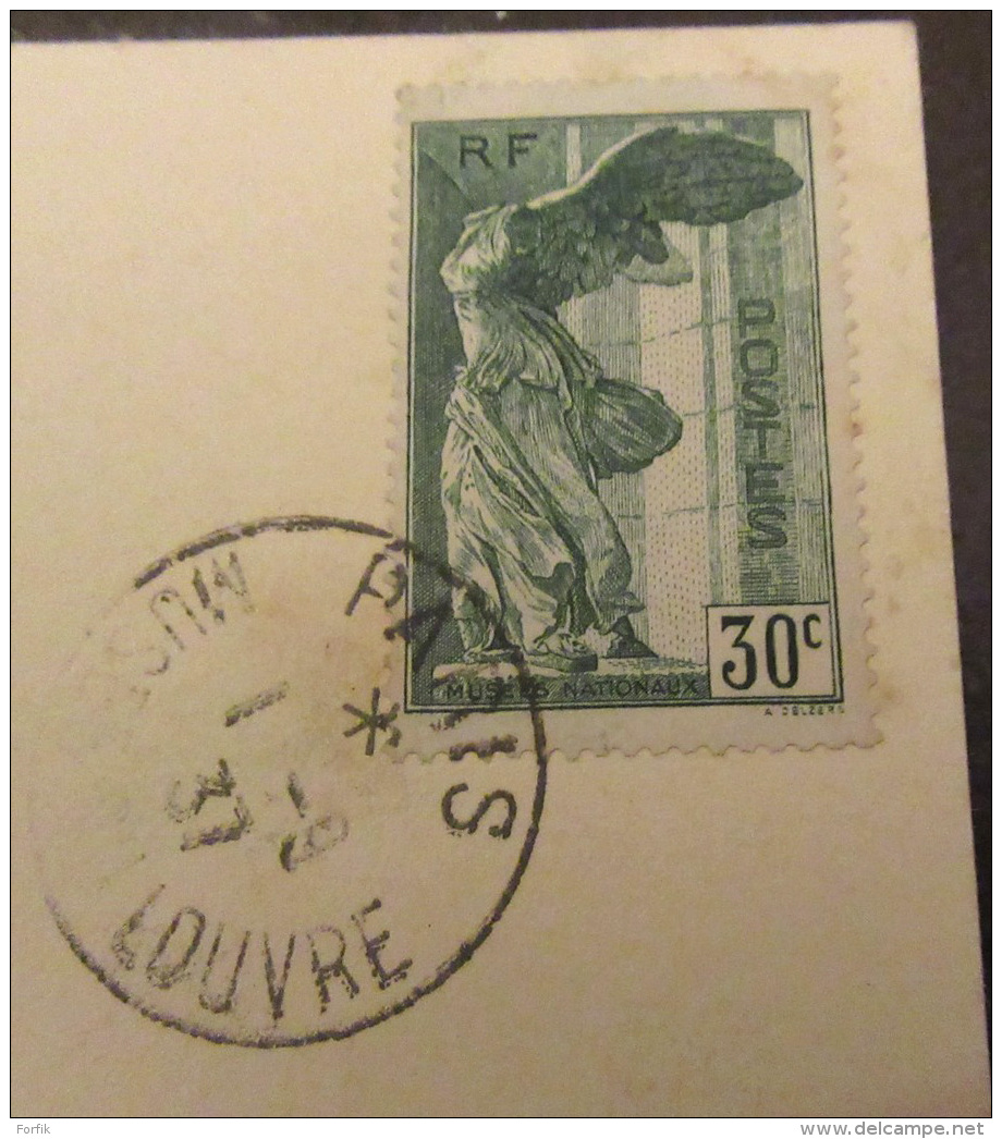 France - Série Victoire De Samothrace 30c Et 55c YT N°354 Et 355 Ob. Sur 2 Cartes Postales Musée Du Louvre - 1937 - Lettres & Documents