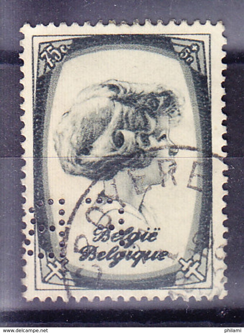 BELGIQUE, COB 491, OBL, PERFORE, PERFIN  (7B455) - 1934-51