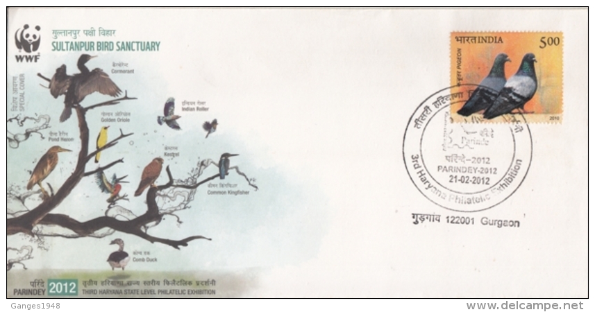 India  2012  Birds  Sultanpur Bird Sanctuary  Song Birds  Special Cover   #  15009   D Inde  Indien - Songbirds & Tree Dwellers