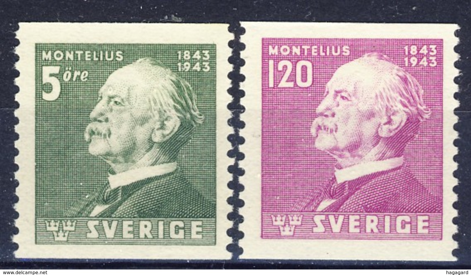 +D2908. Sweden 1943. Montelius. Michel 302-03. MNH(**) - Unused Stamps