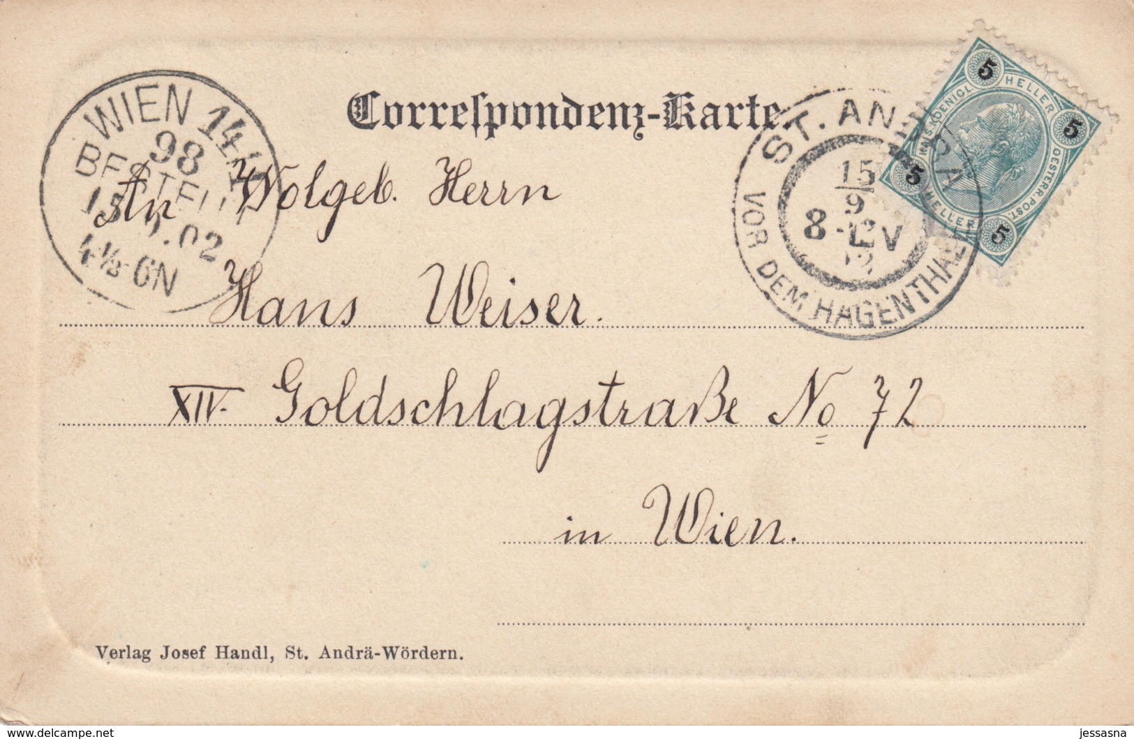 AK - NÖ - HAGENBACHKLAMM - Gemeinde St. Andrä-Wördern 1898 - Tulln