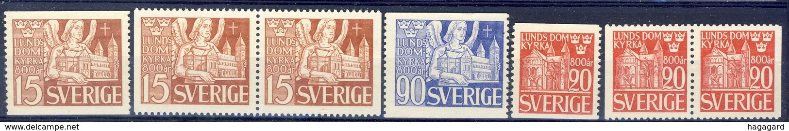 +B1481. Sweden 1945. Cathedral In Lund. Michel 318-20. MNH(**) - Ongebruikt